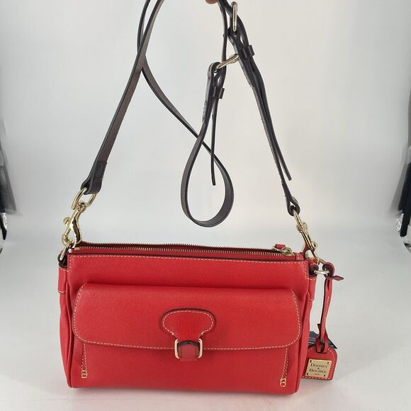 Dooney & Bourke Red Saffiano Leather Dana Crossbody Shoulder Bag NWT